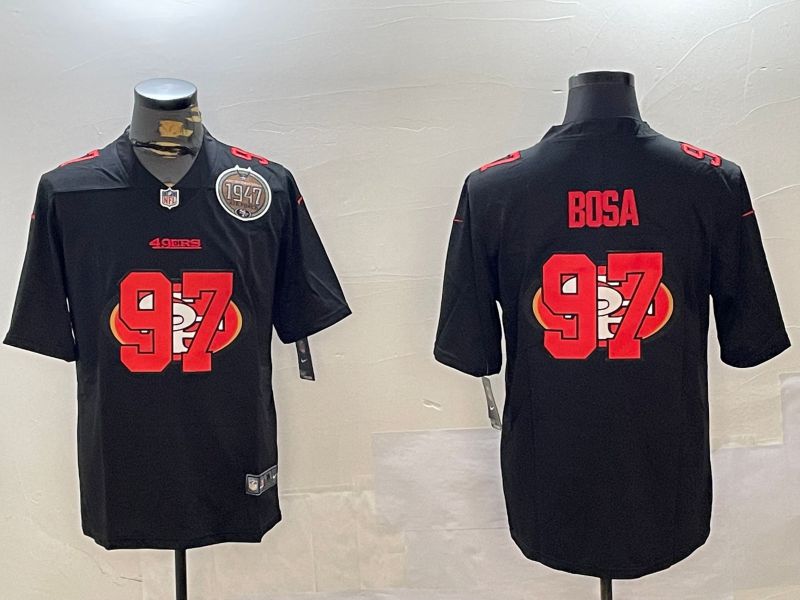 Men San Francisco 49ers #97 Bosa Black Fashion 2024 Nike Limited NFL Jersey style 4->san francisco 49ers->NFL Jersey
